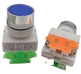 LAY7 (PBCY090) LAY37 11BN Red 10A 660V Momentary Push Button Switch 1NO 1NC ITCLEYMDZV(Blue)