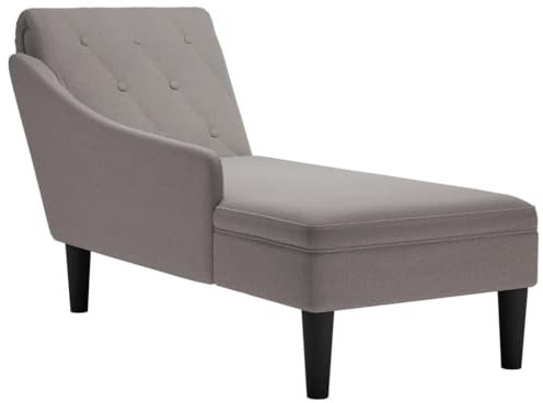 vidaXL Chaiselongue, Indoor Lounge Sofa mit Kissen Rechter Armlehne, Gepolsterte Recamiere für Wohnzimmer Schlafzimmer Büro, Polsterliege, Taupe Stoff