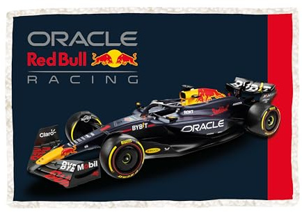 Oracle Red Bull Racing Officially Licensed Fleece Blanket | Formula One Design Super Soft Warm Throw with Sherpa Reverse | Perfect For Home, Bedroom, Sleepovers & Camping | Size 100 x 150cm | Blue