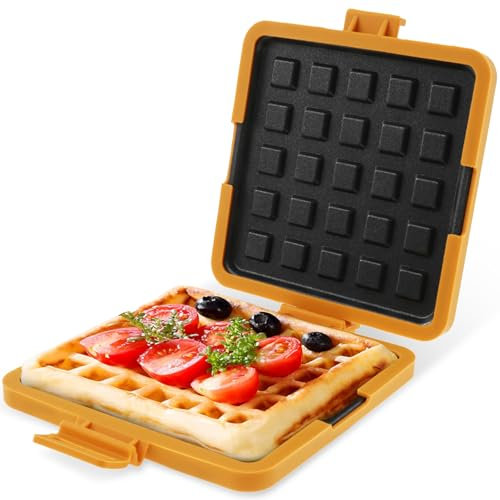 Microwave Toastie Sandwich Maker with Adjustable Silicone Straps Non Stick Wireless Toastie Maker Fast Cooking Microwaveable Cookware Dishwasher Safe for Cooking Crispy Sandwiches(orange)