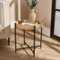 OHS End Table Living Room Rattan Removable Serving Tray Table, Black Metal Base & Natural Rattan Tray Top Coffee Table Decoration, One Size