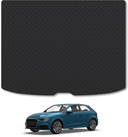 Audi A3 (2012-2020) 3mm Rubber Boot Mat | Tailored Fit Durable Boot Liner Full Coverage Protection Waterproof Accessories Easy Clean Anti Slip Made in the UK