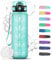 Botella agua 1 litro, Botella agua Prueba de Fugas, Botella agua Gimnasio, Botella de Agua Deportiva con Marcador de Tiempo, Cantimplora de Motivación, Water Bottle para Gym, Adulto, Oficina, Escuela