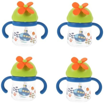 ERINGOGO 4 Piezas Taza Infantil Vaso A Prueba De Derrames Para Pequeños Taza De Agua Uso Del Bebé Taza De Taza Para Botella De Agua Para Pequeños Con Pajita Taza Para Pequeños Taza De