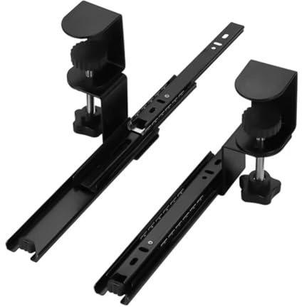 Rfeeuubft Punch Free Keyboard Extension Bracket Rack Under Table Extender Stand Drawer Tray Desktop Holder Slide Rail Adjustable