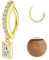 Morfetto Bauchnabelpiercing Gold 316L Chirurgenstahl - Bauchnabelpiercing Ring Zirkonia Perle Bauchnabel Piercing Mit Anhänger Clicker Dangle Bauchnabel Piercing Schmuck 14G Golden-Quadrat