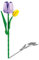 JAWUZ 88 blocchi di fiori Fiore conservato Fiore di mattoni per Bambini Compleanni Adulti Donne San Valentino Festa Della Mamma（Tulipani viola）