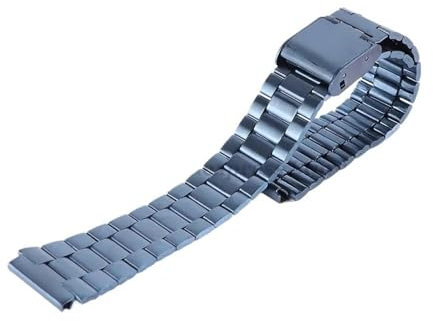 WMAMBZNDHP 18 Mm, Passend For Casio F-91W, Edelstahl-Armband, Passend For SGW400 F91W F84 F105/108/A158W/168 AE1200/1300 Vintage-Armband Aus Stahl(Blue-C)