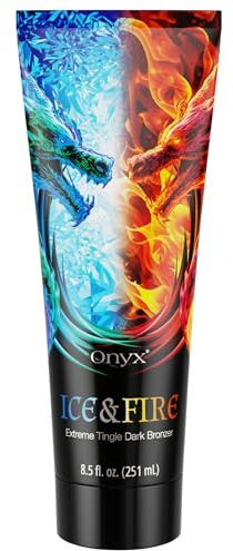 Onyx Ice & Fire Tingle Solarium Creme mit Wärme- & Kälteeffekt 251 ml | Bräunungscreme mit Selbstbräuner, Intensiver Kribbeleffekt, Gleichmäßige dunkle Bräune, Für erfahrene Anwender, Nur Solarium