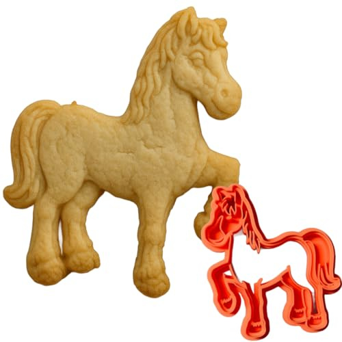Emporte-pièce Cheval 10,3 x 8,4 cm – Tampon à thème animaux en PLA imprimé en 3D – Biscuits pour enfants et fête de la ferme – fait à la main – Instile3D