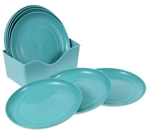 Toyvian 8pièces pour Chat Assiettes Peu Profondes Plastique Base Stable Petit Plat pour Races à Pattes Courtes Assiettes Rondes pour Chiens Bleu Ciel