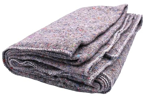 Umzugsdecken Möbelpackdecken Lagerdecken Packdecken, 150 x 200 cm, 330-350 g/m², Grau, 2-seitig gesäumt (3 Stück)