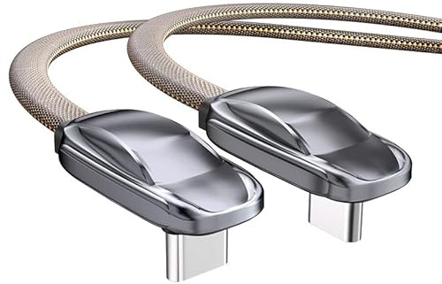 BITHAI USB C to USB C Right Angle Cable, 240W 90 Degree Type C Braided Charging Cord for iPhone 16 Series and More -Black (6FT)