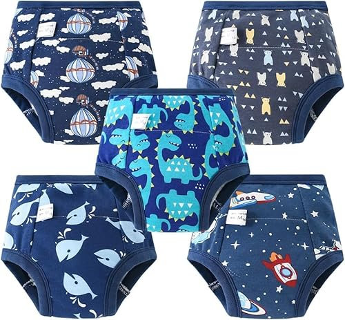 Töpfchen-Trainingshosen, 5PCS Baby-Kleinkind-Trainingshosen, Kinder Töpfchen Trainingshose für Mädchen Jungen, Baumwolle, Waschbar und Wiederverwendbar (A, 100)
