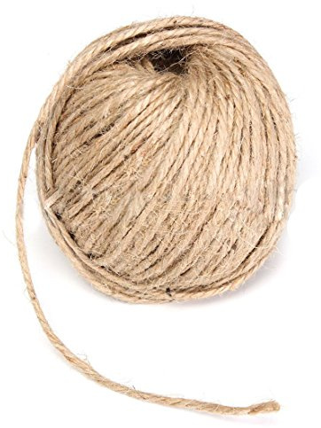 ISKDJBJG 3MM Thick Brown Rustic Twine Hessian String Cord Rope For Hand Craft 50M