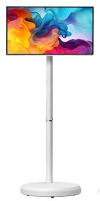 ZyKnaurral 21.5-inch Smart Portable TV with FHD Touch Screen Monitor, Google EDLA-Certified Android OS, 6G RAM+128G Storage, Octa-Core CPU, Dual 6W Speakers, 6000mAh Battery White-6+128G