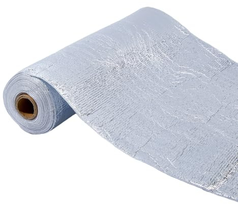 SUPERFINDINGS 1 rotolo da 3 m/3,28 yards lana di cotone resistente al calore, 0,4 m/15,8 pollici, larghezza pellicola di alluminio, calore riflettente, imbottitura termica per presine, guanti da forno