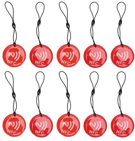 Nurnesy 10 Stück NFC-Schlüsselanhänger mit NTAG213-Chips – Programmierbar, Kompatibel mit Allen NFC-fähigen Mobiltelefonen und Geräten