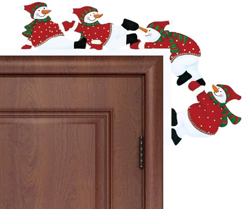 ZHUMCCY Navideño para Marco De Puerta - de Madera de Doble Cara para Fiestas,Decoración para Parte de Puerta - para Salón Dormitorio Hogar