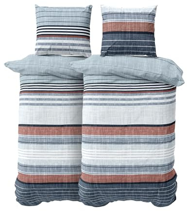 DILIOS Bettwäsche 135x200 Baumwolle, 4-teilig mit Reißverschluss, Premium | 2 Bettbezüge 135x200 + 2 Kissenbezüge 80x80, Baumwolle, Renforcé, OEKO-TEX, atmungsaktiv