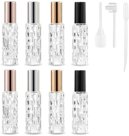Alyxen 8 Stk Reise Parfümzerstäuber 10ml,Parfum Zerstäuber für Unterwegs,Mini Parfüm Abfüller,Tragbar Taschenzerstäuber,Kleine Parfümflaschen zum Befüllen für Handtaschen (Mehrfarbig)
