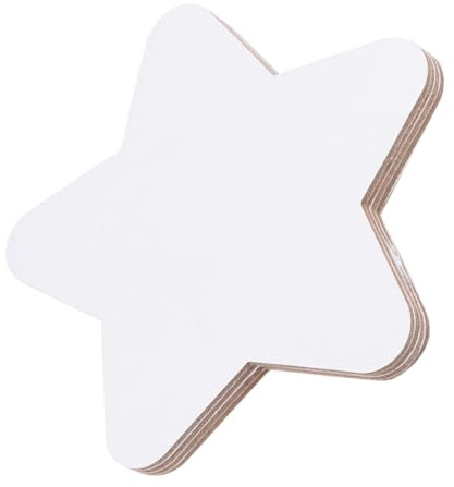 SHERCHPRY Stern Leinwandplatte, Weiß, 4 Stück, Bemalen Geschenkideen