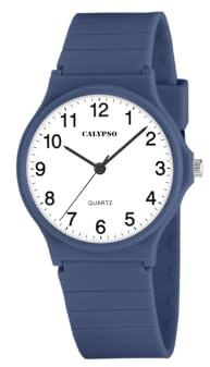 Calypso Kinderuhr Junge und Mädchen Analog aus Kautschuk Blau dunkel | Quarzuhr, Widerstandsfähiges Glas, K5880/4, Sweet Time