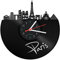 GRAVURZEILE Schallplattenuhr - Skyline Paris - Wanduhr aus gegossenem Vinyl mit Stadt Skyline 30 cm - Upcycling Design-Uhr Wand-Deko Vintage Wand-Dekoration Retro-Uhr - Made in Germany