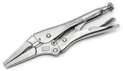SATA ST71302ST - Pinza a becco lungo con corpo in acciaio nichelato e profilo stretto per adattarsi in aree ristrette
