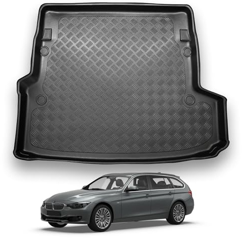 NOMAD Boot Liner Mat for BMW 3 Series Touring 2012-2019 | Tailored PE Car Boot Protector Tray, Waterproof Raised Edge Trunk Mat, Easy Clean Cargo Floor Liner