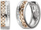 Jobo Damen-Creolen aus 925 Sterling Silber Bicolor vergoldet mit Zirkonia 15 mm