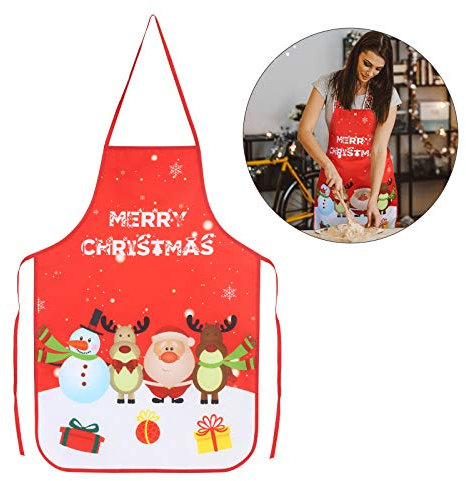 KATOOM Weihnachten Schürze Lustig Kochschürze Schneemann Weihnachtsmann Rentier Küchenschürze Rot Latzschürze für Weihnachtensparty Heiligabend Chef Damen Herren