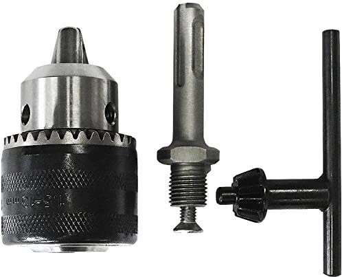 Mandrino ricambio per trapano con adattatore per attacco SDS PLUS misure mandrino 13 mm Filettatura M12 (Mandrino a grimagliera con chiave)