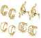 YADOCA 4 Paires Clip Boucles d'Oreille pour Femmes Hommes Non Percé Ear Cuff Manchette d'Oreilles Ensemble Fausse piercing Boucles d'Oreilles Cartilage Argent Or