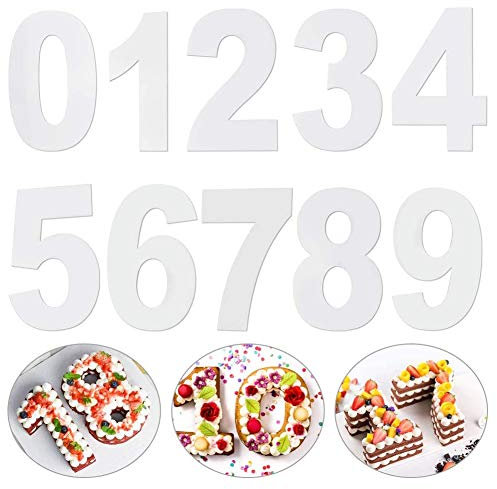 REYOK Stampo per Torta Grande,Taglio della Torta Stampo per Glassa con Numeri da 0 a 9,Crema,Torta alla Frutta,Torta Nuziale,Stampini per Dolci,Cake Mold 6 inch