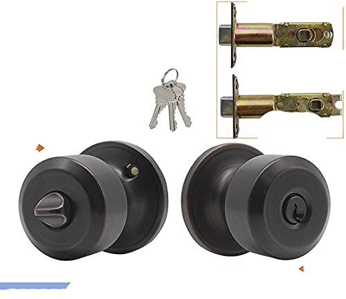 Griffgriffset für Innentür Drehung der vorderen hinteren Türknöpfe Schließzylinder / Riegel Schlafzimmer Badezimmer Dummy-Türschlösser ORB-get 5 Sätze, (KA) Eingangsschloss, USA
