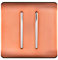 Trendi 2 Gang 2 Way 240V Screwless Raised Front Plate Plastic Artistic Modern Glossy 10 Amp Chrome Rocker Single Electrical Wall Light Switch Copper - ART-SS4CPR