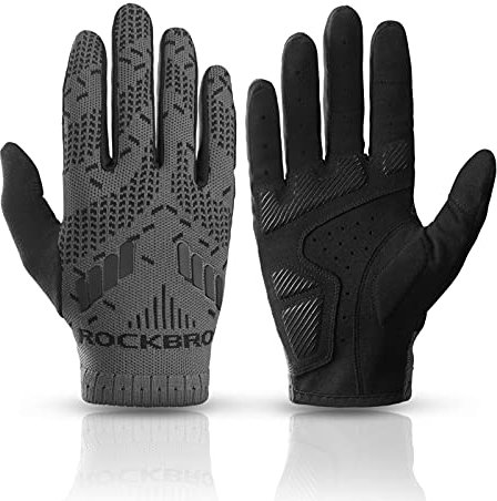 ROCKBROS Fahrradhandschuhe für Herren Damen, Atmungsaktive Radsport Handschuhe mit Gelpolster - Unisex Radhandschuhe zum Laufen, Joggen, Radfahren M-2XL