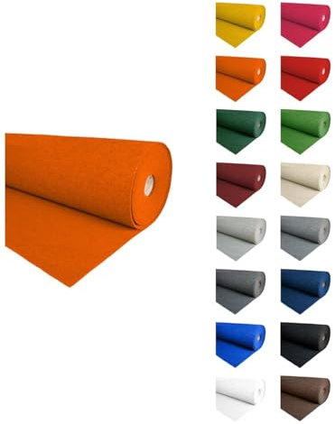 Jardin202 - Alfombra para Eventos Moqueta Ferial | 2m Ancho 2 Metros (Ancho) x 15 Metros (Largo) (07 - Naranja)