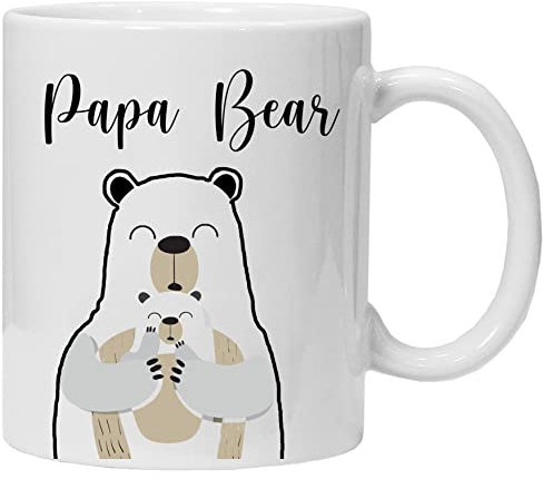 Premium Quality Papa Bear Mug with Cute Cuddly Bear Design Father's Day Gift, Christmas Mug, Gift for Dad, Birthday, or Christmas