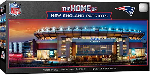MasterPieces 1000-teiliges Sport-Puzzle – NFL New England Patriots Stadionansicht Panorama – 33 x 99,1 cm