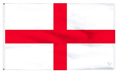 HYX Large St George’s Cross England Flag 5ft x 3ft (150cm x 90cm) for EURO 2024 Football Rugby English National Flags with Double Stitched Seam and Metal Eyelets (10 Packs)