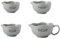 Juego de 4 tazas medidoras de cerámica con mango para hornear ingredientes húmedos y secos, aptas para lavavajillas, tazas medidoras líquidas/secas, incluye 1/4 taza, 1/2 taza, 1 taza y 2 tazas (gris)