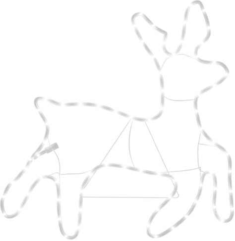 vidaXL LED Rentier Silhouetten 2 Stk., Lichtschlauch Weihnachtsdeko Beleuchtet, Weihnachtsbeleuchtung für Innen Außen, Warmweiß 57x55x4,5cm