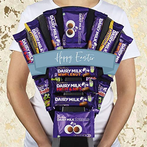 The Dairy Milk Selection Chocolate Bouquet With Whole Nut, Caramel, Fruit & Nut, Buttons & More - Happy Easter