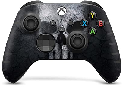 Skins4u Gamepad Wrap Aufkleber kompatibel mit Xbox Series S X Controller Design Schutz Folie Faceplate Cover Vinyl Skins Hard Skull