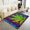 Weed Area Rug 5'x7' and Mats, Marihuana Weed Leaf Decorative Carpet Set Trippy Cannabis Leaves Super Floor Mat Decor, Boho Carpet,Non-Slip Living Room Rugs for Bedroom