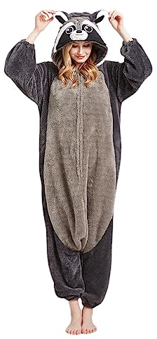 SimZoo Kigurumi Tier Onesie Unisex Erwachsene Pyjamas für Karneval Halloween Schlafanzug Party Cosplay Animal Jumpsuit