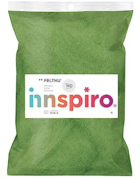 INNSPIRO Fieltro de Lana, Verde Hierba, 1000gr, 1000