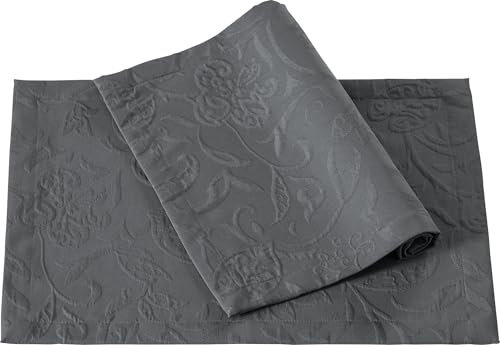 Pichler Tischset Cordoba 2er-Pack bügelfrei dunkelgrau Größe 35x50 cm